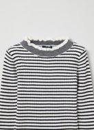 OVS GIRL3-10Y TRICOT 2H 4-5 BLACK-STRIPED WHITE 001913468
