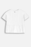 COCCODRILLO marškinėliai trumpomis rankovėmis BACK TO SCHOOL GIRL, balti, WC5143201BSG-001-164, 164 cm