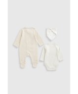 MOTHERCARE šliaužtinukas ilgomis rankovėmis, smėlinukas ir seilinukas, GF294