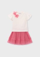 MAYORAL marškinėliai trumpomis rankovėmis ir sijonas, camellia, 3.946-82, 104  cm