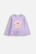 COCCODRILLO marškinėliai HAPPY PUPPY GIRL NEWBORN, violetiniai, ZC5143103HGN-016-086, 86 cm
