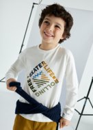 MAYORAL marškinėliai ilgomis rankovėmis 7C, kreminiai, 7.086-34, 167 cm