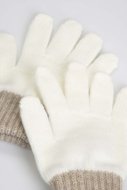 COCCODRILLO pirštuotos pirštinės ACCESSORIES WINTER GIRL, ecru, ZC3360305AWG-003