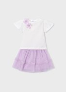 MAYORAL marškinėliai trumpomis rankovėmis ir sijonas, mauve, 3.946-81, 134  cm