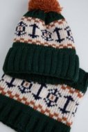 COCCODRILLO kepurė ACCESSORIES WINTER BOY, žalia, ZC4364306AWB-011-056, 56 cm