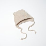 VILAURITA megzta kepurė, dviejų sluoksnių, kreminė, art 1119, 40 cm