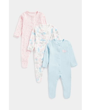 MOTHERCARE šliaužtinukas ilgomis rankovėmis, FE111 3vnt.,  