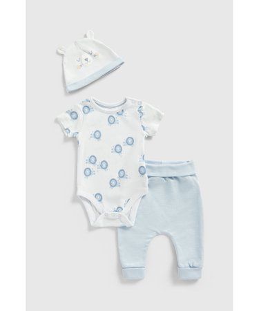 MOTHERCARE smėlinukas trumpomis rankovėmis, kelnės ir kepurė, GF272 