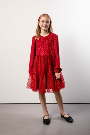 COCCODRILLO suknelė, raudona, ZC5128106EJG-009-146, 146 cm 