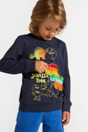 COCCODRILLO marškinėliai DIGITAL BOY KIDS, tamsiai mėlyni, ZC4143104DBK-015-122, 122 cm