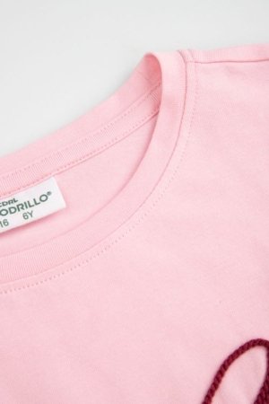 COCCODRILLO marškinėliai ilgomis rankovėmis, rožiniai, WC6143103GGK-033-104, 104 dydis 