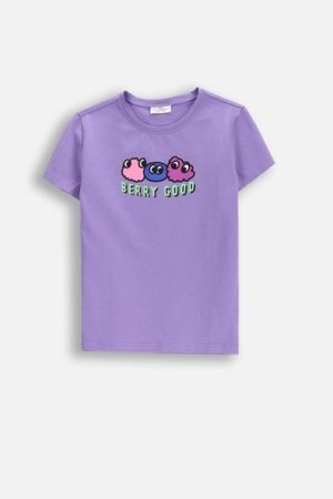 COCCODRILLO marškinėliai trumpomis rankovėmis EVERYDAY GIRL B, violetiniai, WC5143205VGB-016-152, 152 cm 