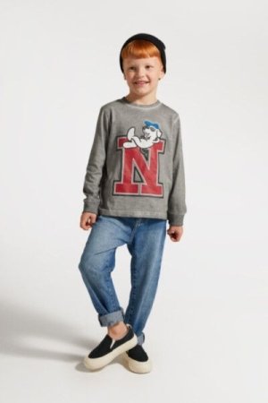 COCCODRILLO marškinėliai ilgomis rankovėmis ACADEMY BOY KIDS, pilki, ZC4143102ABK-019-092, 92 cm 