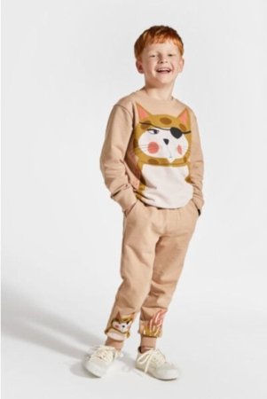 COCCODRILLO sportinės kelnės LICENCE BOY KOCIA SZAJKA, rudos, ZC4120101LBK-018-134, 134 cm 