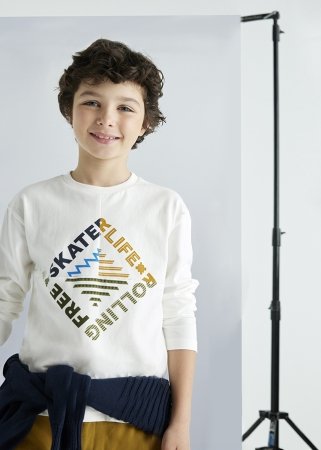 MAYORAL marškinėliai ilgomis rankovėmis 7C, kreminiai, 7.086-34, 167 cm 