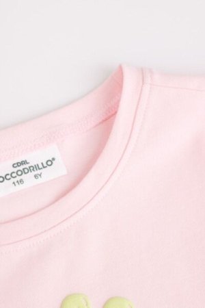 COCCODRILLO marškinėliai CARTOONS GIRL KIDS, rožiniai, ZC4143201CGK-007-122, 122 cm 