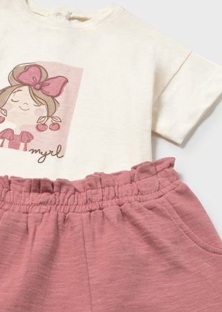 MAYORAL džemperis, marškinėliai trumpomis rankovėmis ir kelnės, blush, 1.830-37, 86  cm 