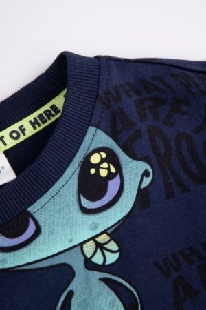 COCCODRILLO marškinėliai ilgomis rankovėmis COSMIC RAVE BOY KIDS, mėlyni, WC5143102CBK-015-122, 122 cm 