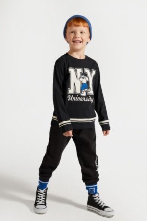 COCCODRILLO sportinės kelnės ACADEMY BOY KIDS, juodos, ZC4120201ABK-021-092, 92 cm 