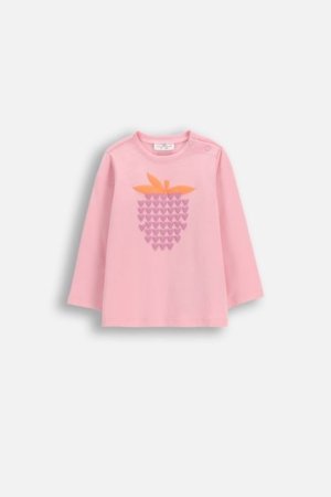 COCCODRILLO marškinėliai ilgomis rankovėmis, rožiniai, WC6143103HGN-033-080, 80 dydis 