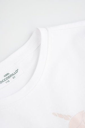 COCCODRILLO marškinėliai trumpomis rankovėmis EVERYDAY GIRL B, balti, WC5143225VGB-001-122, 122 cm 