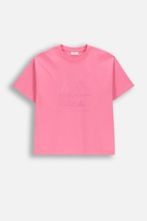 COCCODRILLO marškinėliai trumpomis rankovėmis, rožiniai, WC6143201FGJ-007-134, 134 dydis 