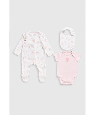 MOTHERCARE šliaužtinukas ilgomis rankovėmis, smėlinukas ir seilinukas, IF338 74 