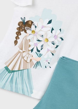 MAYORAL marškinėliai trumpomis rankovėmis ir tamprės, mint, 3.724-86, 140 cm 