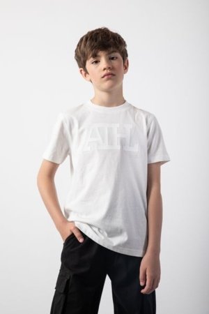 COCCODRILLO marškinėliai ACADEMY BOY JUNIOR, kreminiai, ZC5143205ABJ-003-164, 164 cm 