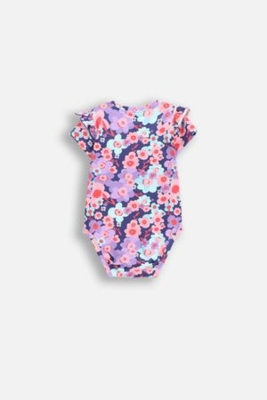 COCCODRILLO smėlinukas trumpomis rankovėmis HAPPY RETRO GIRL NEWBORN, spalvotas 