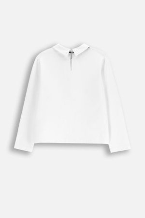 COCCODRILLO marškinėliai ilgomis rankovėmis BACK TO SCHOOL GIRL, balti, WC5143101BSG-001-164, 164 cm 