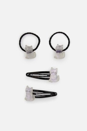 COCCODRILLO plaukų gumytės ir segtukai, juodos, WC6311206PBJ-022-000,  