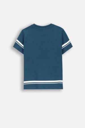 COCCODRILLO marškinėliai trumpomis rankovėmis ACADEMY BOY KIDS, mėlyni, ZC4143202ABK-014-098, 98 cm 