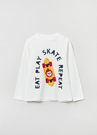 OVS BOY3-10Y T-SHIRT L/S 2M 5-6 WHITE 001820611 001820611