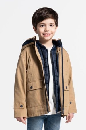 COCCODRILLO striukė OUTERWEAR BOY KIDS, kreminė, WC5152401OBK-002-122, 122 cm 