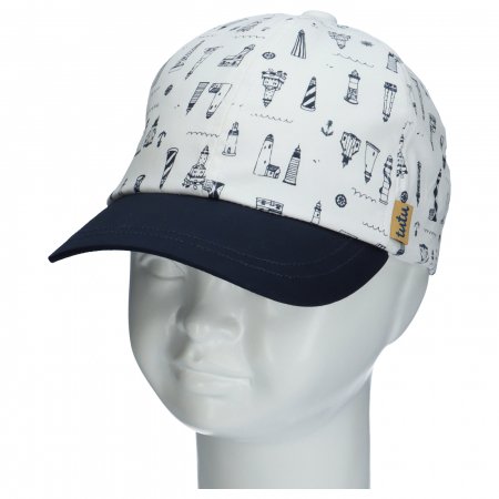 TUTU kepurė su snapeliu, balta/tamsiai mėlyna, 3-006566, 46/50 cm 3-006566 white/navy