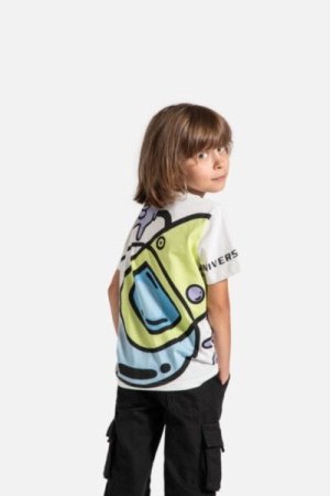 COCCODRILLO marškinėliai WORLD OF PIXEL BOY KIDS, balti, ZC4143202WBK-001-122, 122 cm 