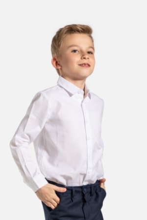 COCCODRILLO marškiniai ilgomis rankovėmis ELEGANT JUNIOR BOY, balti, WC3136101EJB-001 WC3136101EJB-001-116