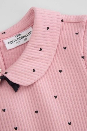 COCCODRILLO suknelė trumpomis rankovėmis, rožinė, WC6129201HGK-007-122, 122 cm 