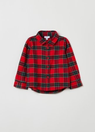 OVS BOY9-36M SHIRTS L/S 2M 30-36 RED CHECK 001916252 