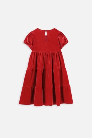 COCCODRILLO suknelė trumpomis rankovėmis ELEGANT JUNIOR GIRL, raudona, ZC3129201EJG-009-128, 128cm 