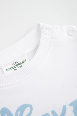 COCCODRILLO marškinėliai trumpomis rankovėmis, balti, 