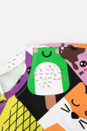 COCCODRILLO suknelė trumpomis rankovėmis JOYFUL PUNK KIDS, multicoloured, WC41201JPK-022-0 