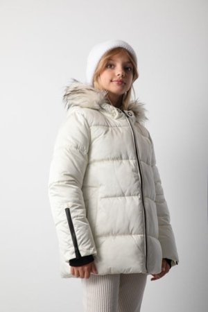 COCCODRILLO striukė OUTERWEAR GIRL JUNIOR, kreminė, cm 