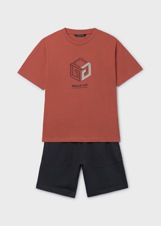 MAYORAL marškinėliai trumpomis rankovėmis ir šortai, copper, 6.690-44, 140 cm 