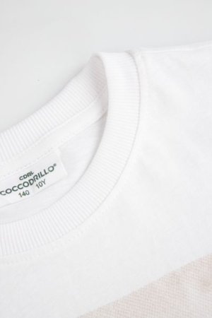 COCCODRILLO marškinėliai EVERYDAY BOY A, balti, ZC5143217VBA-001-128, 128 cm 