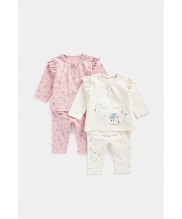 MOTHERCARE marškinėliai ilgomis rankovėmis 2vnt. ir kelnės 2vnt. , FE005 2vnt.,  