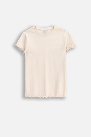 COCCODRILLO marškinėliai trumpomis rankovėmis EVERYDAY GIRL A, kreminiai, WC5143211VGA-003-164, 164 cm 