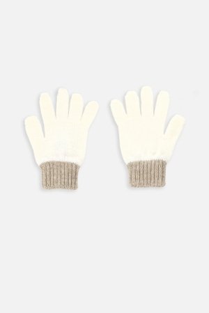 COCCODRILLO pirštuotos pirštinės ACCESSORIES WINTER GIRL, ecru, ZC3360305AWG-003 