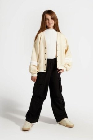 COCCODRILLO sportinės kelnės SCHOOL TIME GIRL JUNIOR, juodos, ZC4119101SGJ-021-128, 128 cm 